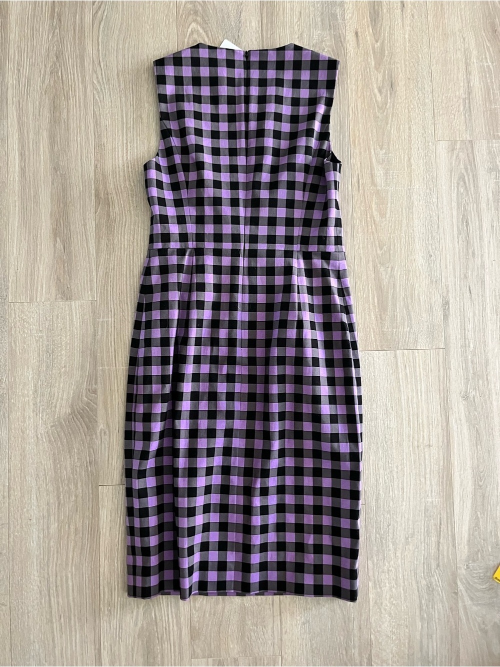 NWT Diane von Furstenberg Women’s Purple & Black Gingham Sheath Dress - Size 4 - Picture 7 of 7